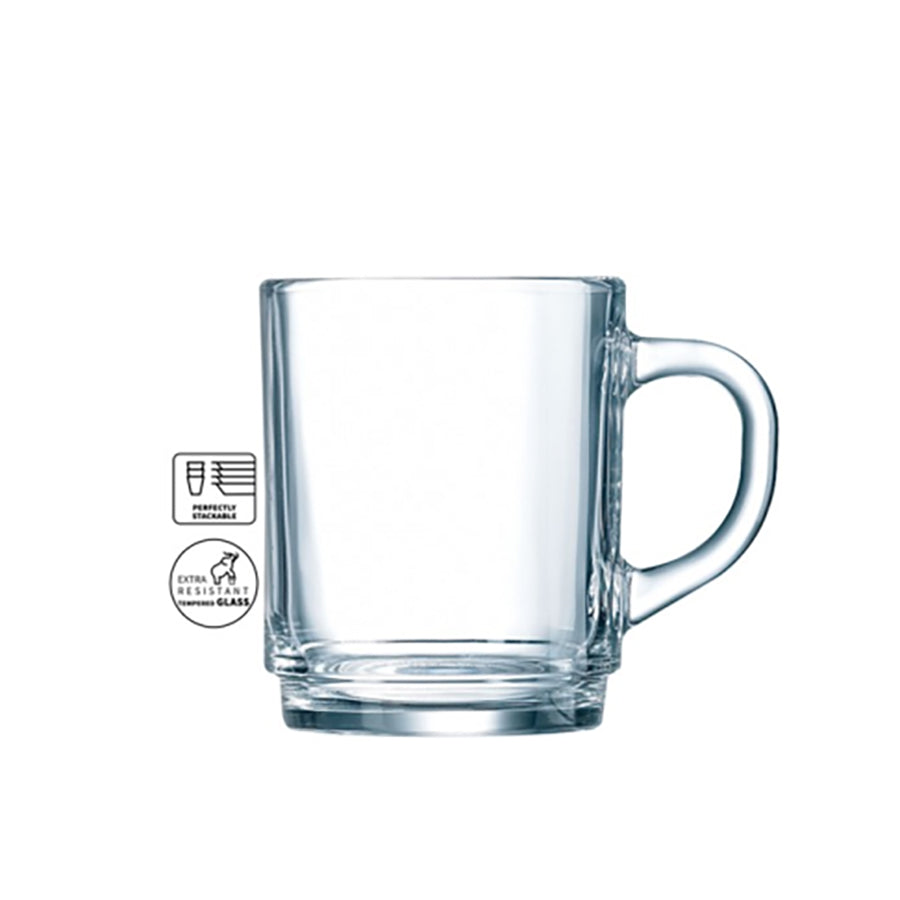 Arcoroc Bock Toughened Stacking Mug 8.75oz 25cl Pack of 6