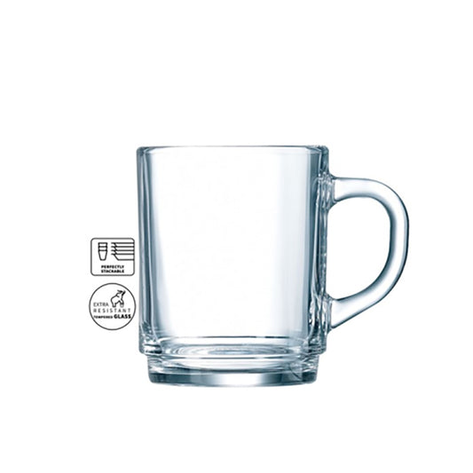 Arcoroc Bock Toughened Stacking Mug 8.75oz 25cl Pack of 6