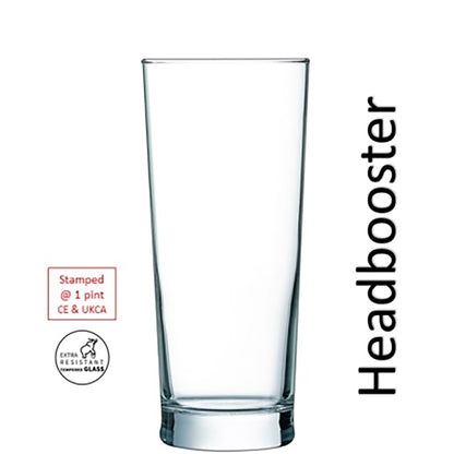 Arcoroc Premier Beer Glass 20oz 57cl Stamped @ 1 Pint to Brim Pack of 12