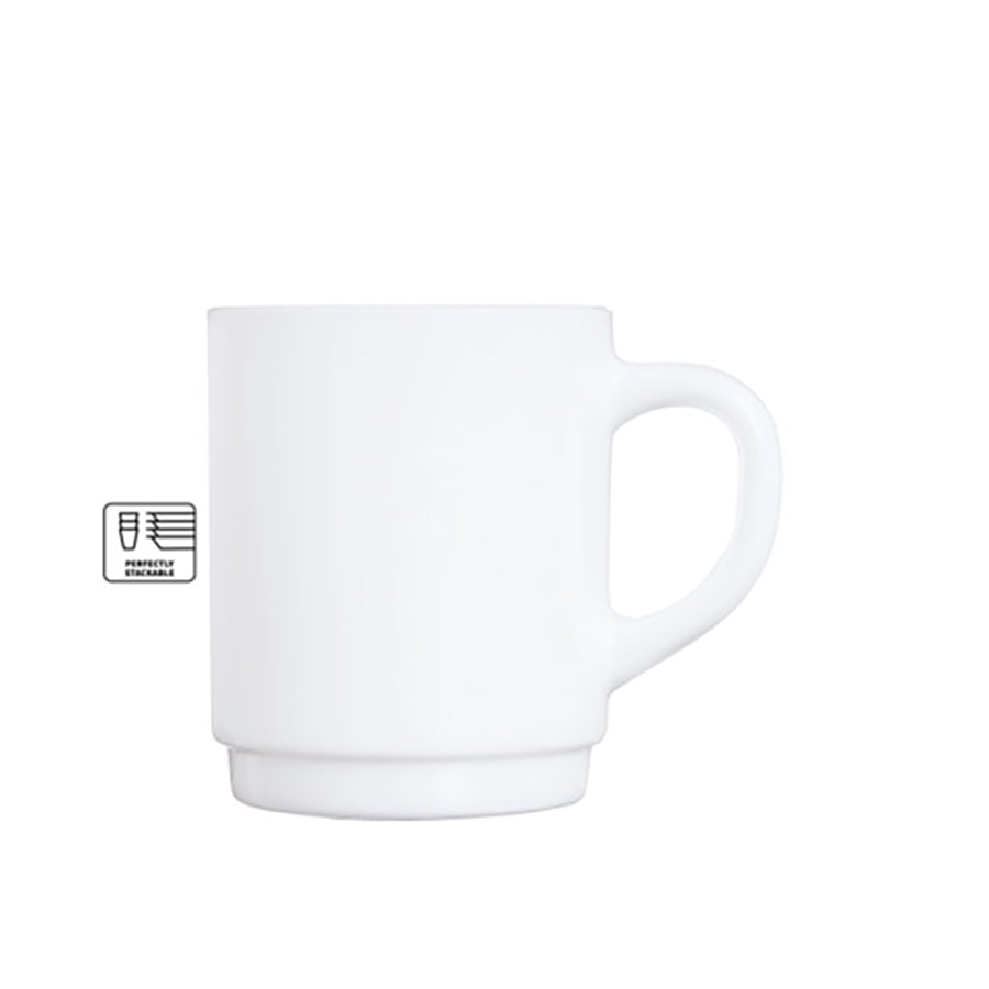 Arcoroc Restaurant Stackable White Opal Mug 9oz 26cl Pack of 36