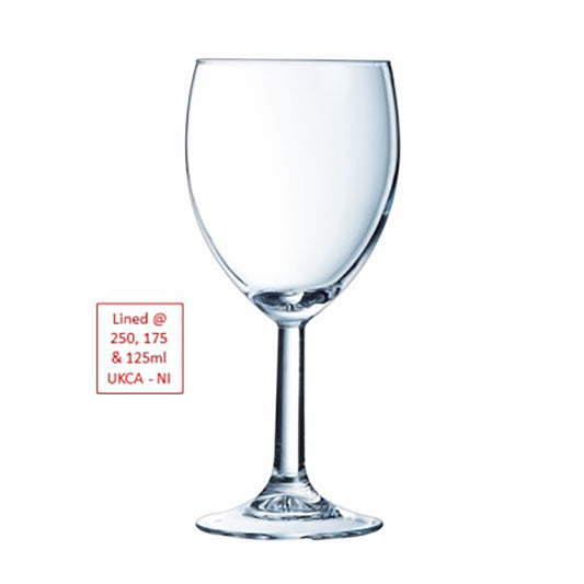 Arcoroc Savoie Wine Glass 35cl Lined @ 250, 175 & 125ml Pack of 48