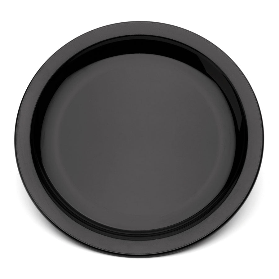 Harfield Polycarbonate Black Round Narrow Rim Plate 17cm Pack of 10