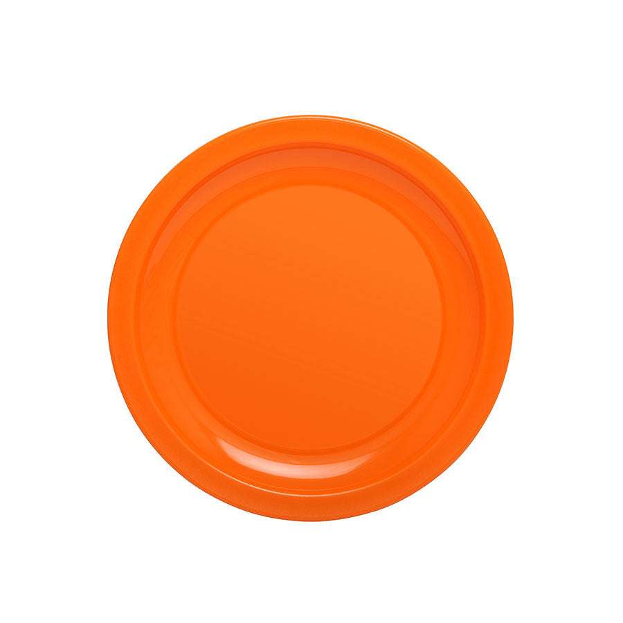 Harfield Polycarbonate Orange Round Narrow Rim Plate 17cm Pack of 10