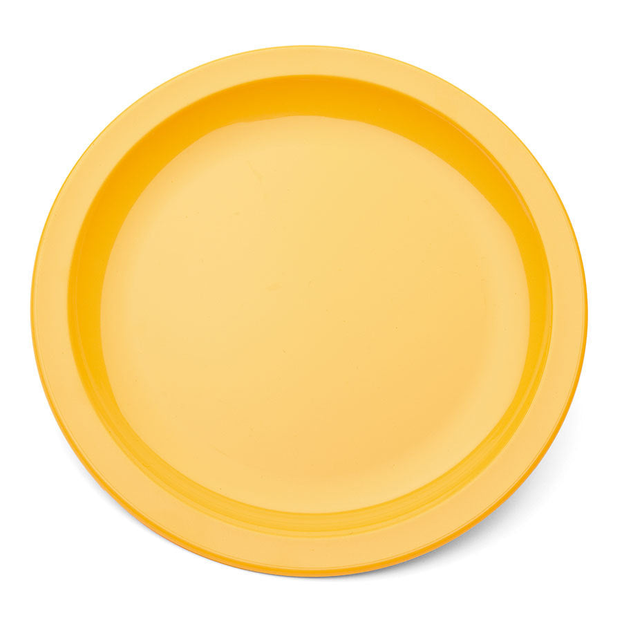 Harfield Polycarbonate Yellow Round Narrow Rim Plate 17cm Pack of 10