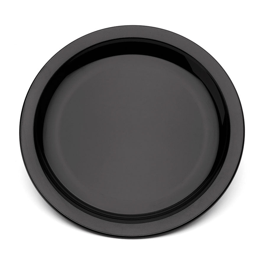 Harfield Polycarbonate Black Round Narrow Rim Plate 23cm Pack of 10