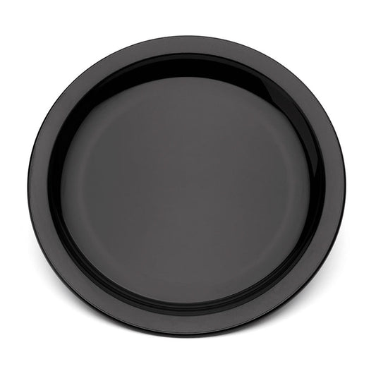 Harfield Polycarbonate Black Round Narrow Rim Plate 23cm Pack of 10