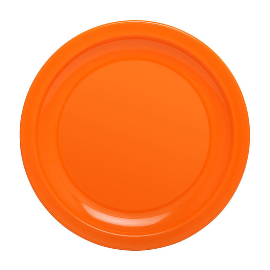 Harfield Polycarbonate Orange Round Narrow Rim Plate 23cm Pack of 10