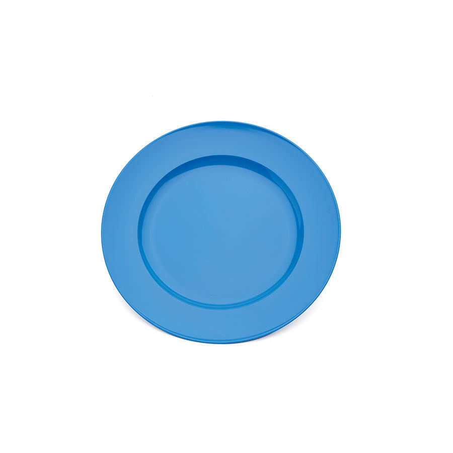 Harfield Polycarbonate Blue Large Round Wide Rim Dinner Plate 24cm Pack of 10