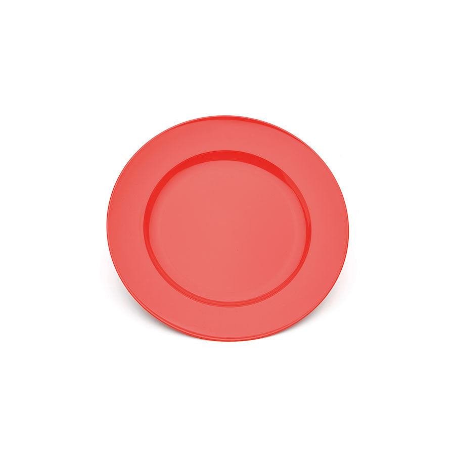 Harfield Polycarbonate Red Large Round Wide Rim Dinner Plate 24cm Pack of 10