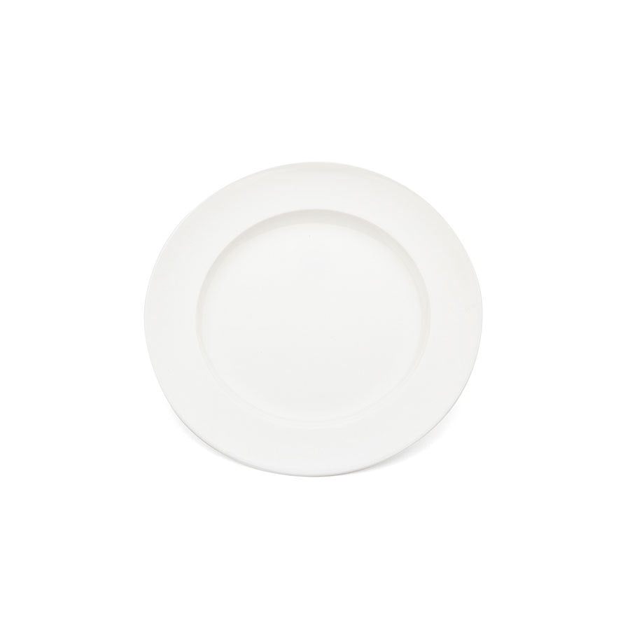 Harfield Polycarbonate White Large Round Wide Rim Dinner Plate 24cm