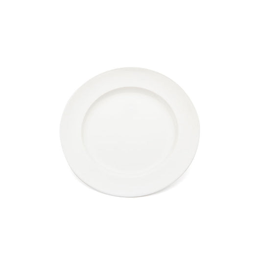 Harfield Polycarbonate White Large Round Wide Rim Dinner Plate 24cm