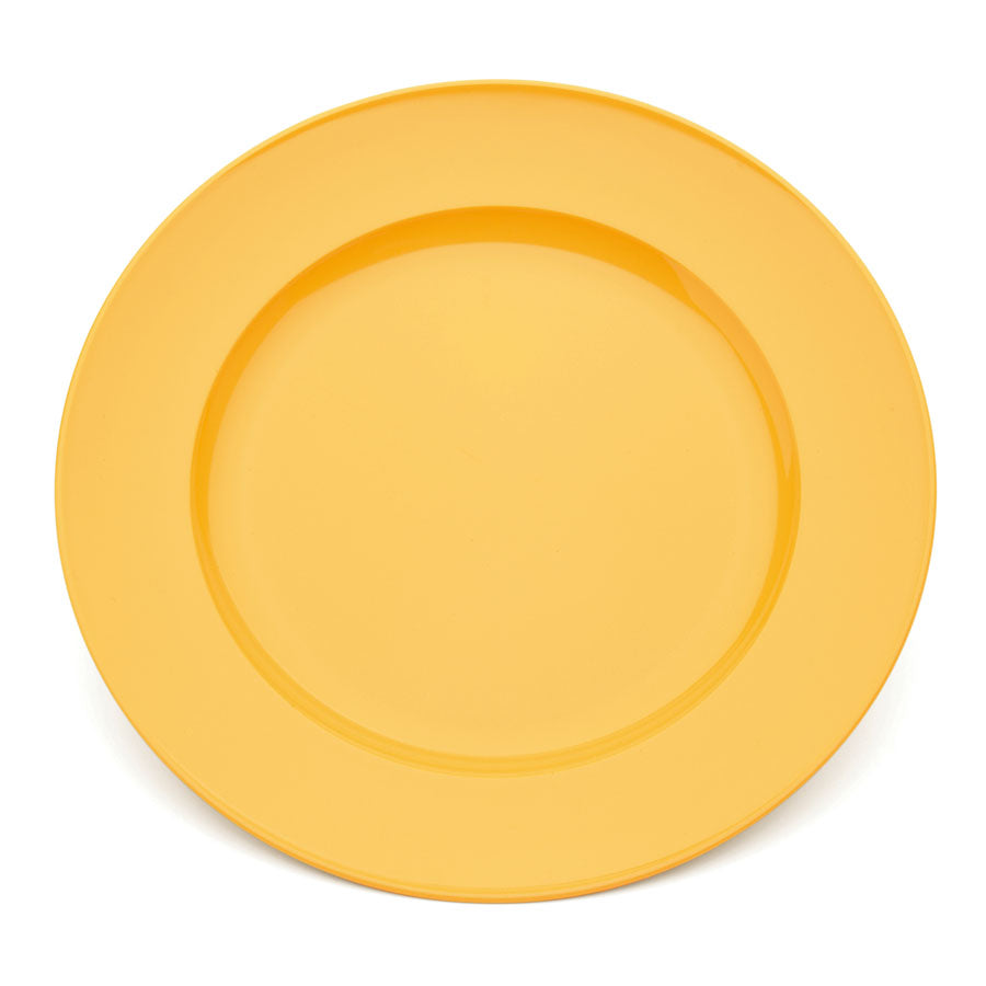 Harfield Polycarbonate Yellow Large Round Wide Rim Dinner Plate 24cm Pack of 10