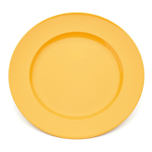 Harfield Polycarbonate Yellow Large Round Wide Rim Dinner Plate 24cm Pack of 10