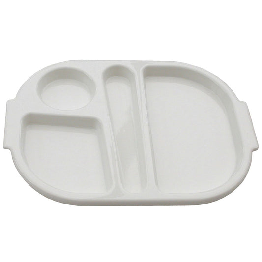 Harfield Polycarbonate White 4 Compartment Small Meal Tray 28x23cm