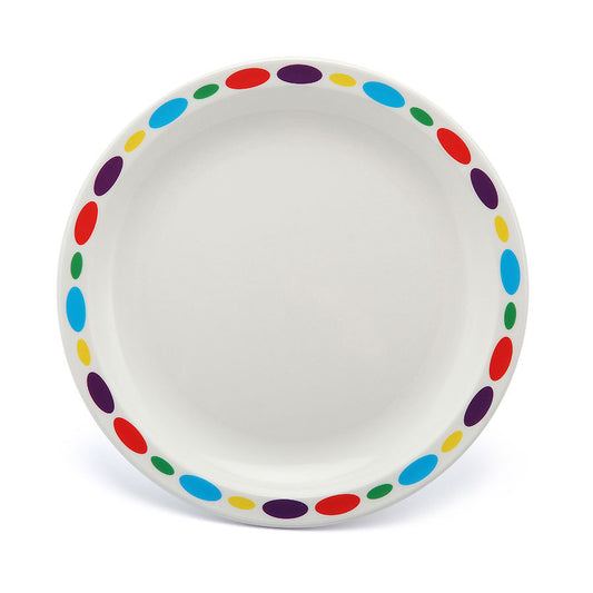 Harfield Duo Polycarbonate White Round Narrow Pebbles Rim Plate 17cm Pack of 10