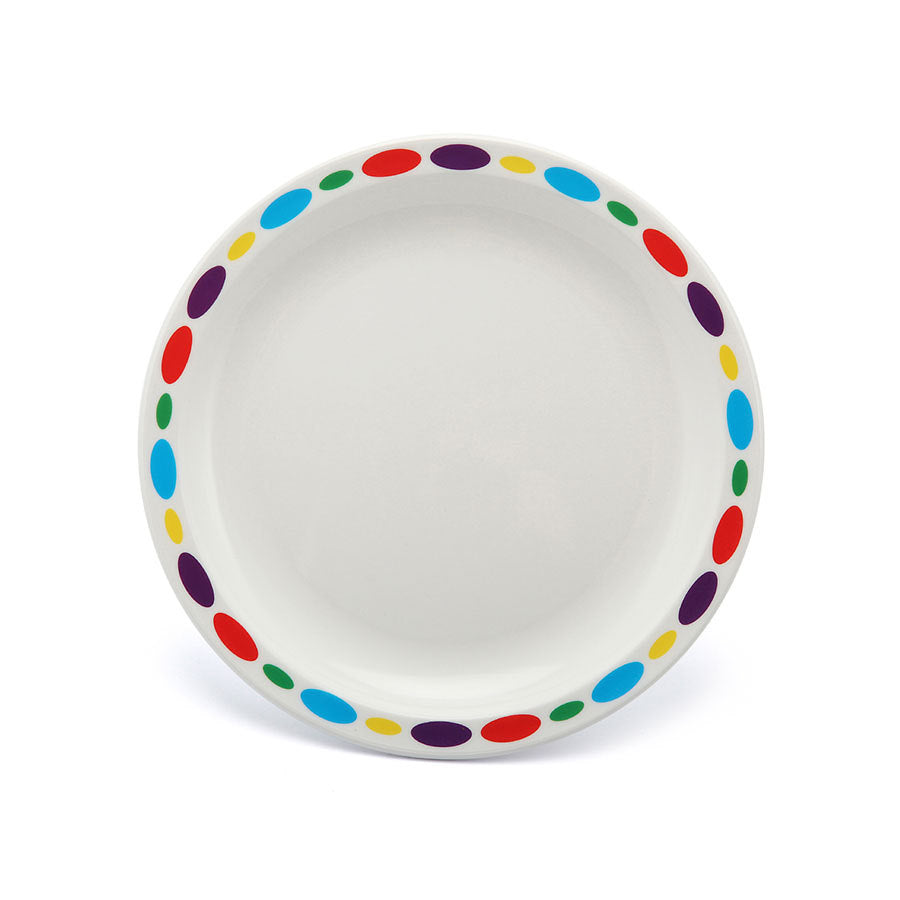 Harfield Duo Polycarbonate White Round Narrow Pebbles Rim Plate 23cm