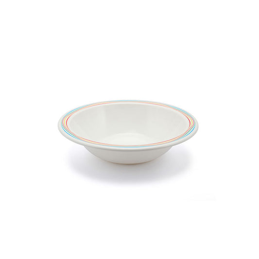 Harfield Duo Polycarbonate White Round Narrow Multi Swirls Rim Bowl 17.3cm Pack of 10