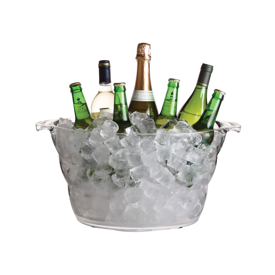 Acrylic Large Clear Oval Drinks Cooler 47 x 28 x 23cm