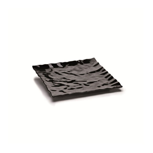 Steelite Crinkled Paper Melamine Black Square Tray 30.5x30.5cm Pack of 3