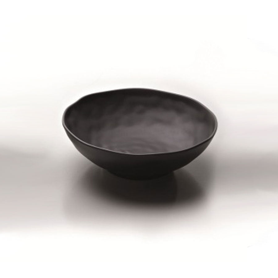 Steelite Melamine Zen Black Round Bowl 31.4cm 12 3/8 Inch 95.0cl 33oz Pack of 6