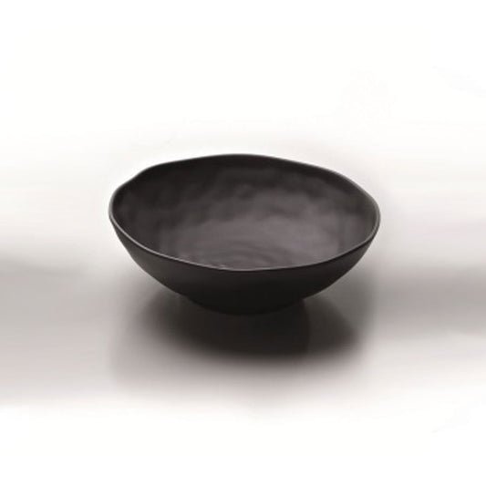 Steelite Melamine Zen Black Round Bowl 31.4cm 12 3/8 Inch 95.0cl 33oz Pack of 6