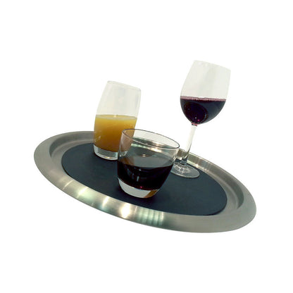 Elia Round Stainless Steel Non-Slip Serving Tray 35cm