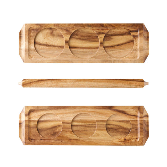 Utopia Acacia Wine/Beer Flight wooden Board 29 x 9cm Pack of 6