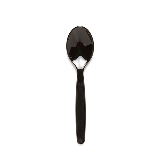 Harfield Polycarbonate Dessert Spoons Small Black 17cm Pack of 10