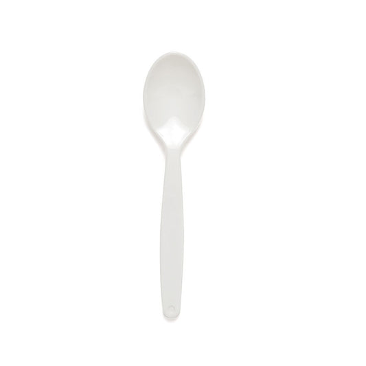 Harfield Polycarbonate Dessert Spoons Small White 17cm Pack of 10