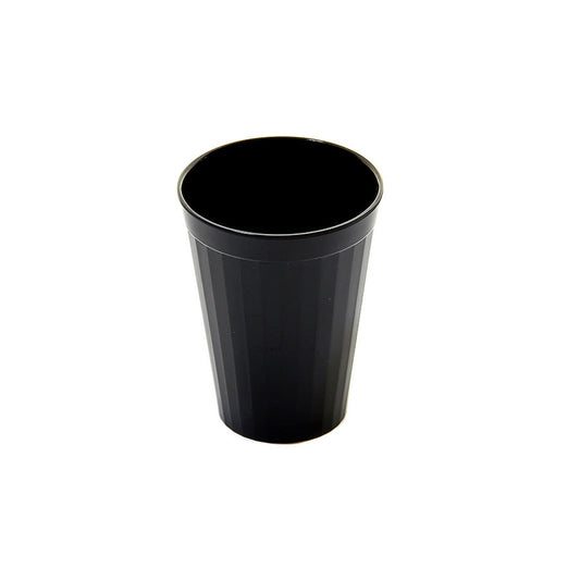 Harfield Polycarbonate Black Fluted Tumbler 7oz 20cl Pack of 10