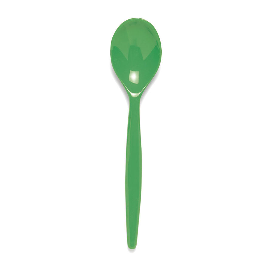 Harfield Polycarbonate Dessert Spoons Standard Green 20cm Pack of 10