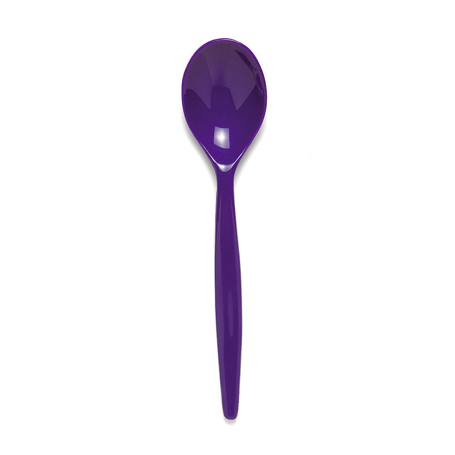 Harfield Polycarbonate Dessert Spoons Purple Standard 20cm Pack of 10