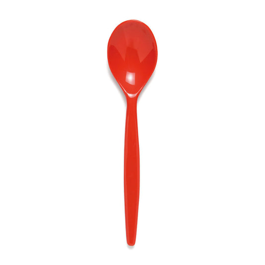 Harfield Polycarbonate Dessert Spoons Standard Red 20cm Pack of 10