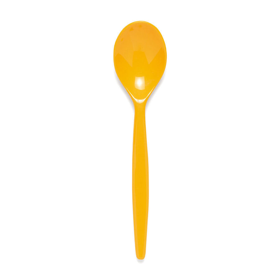 Harfield Polycarbonate Dessert Spoons Yellow Standard 20cm Pack of 10