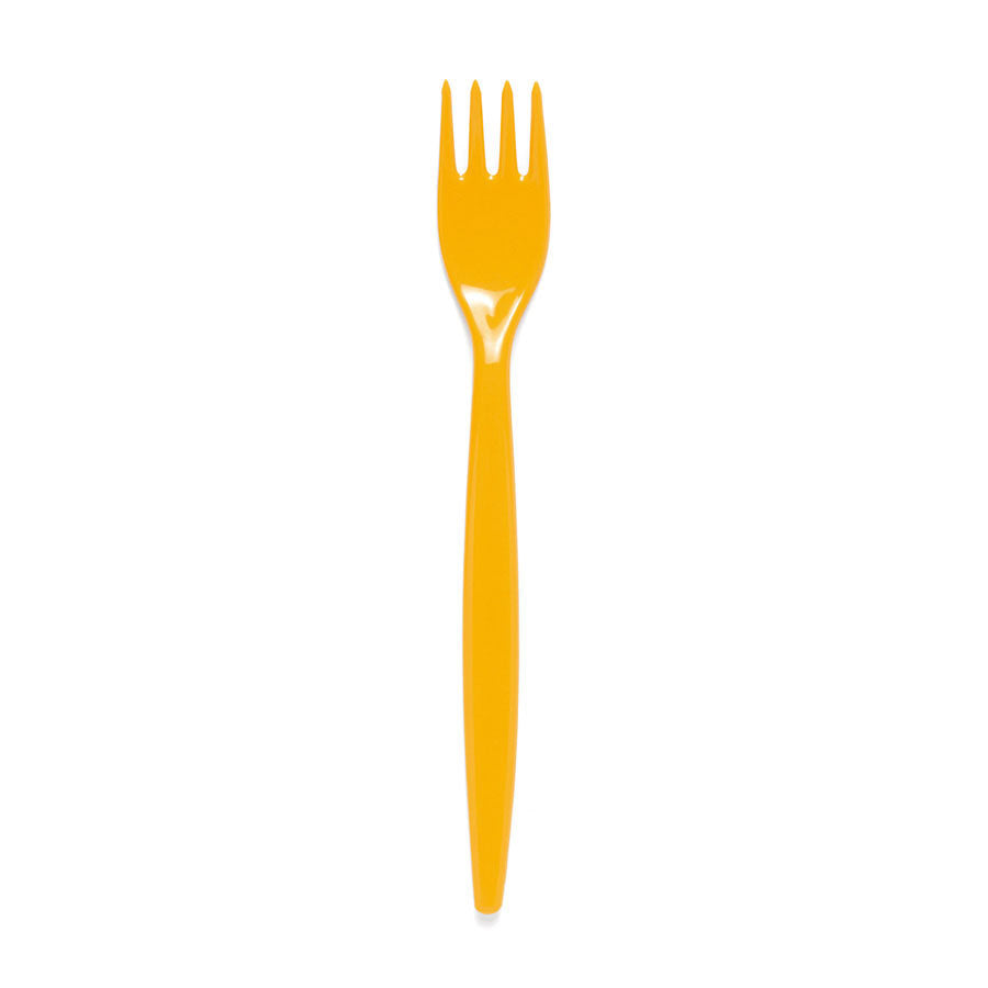 Harfield Polycarbonate Forks Standard Yellow 20cm Pack of 10