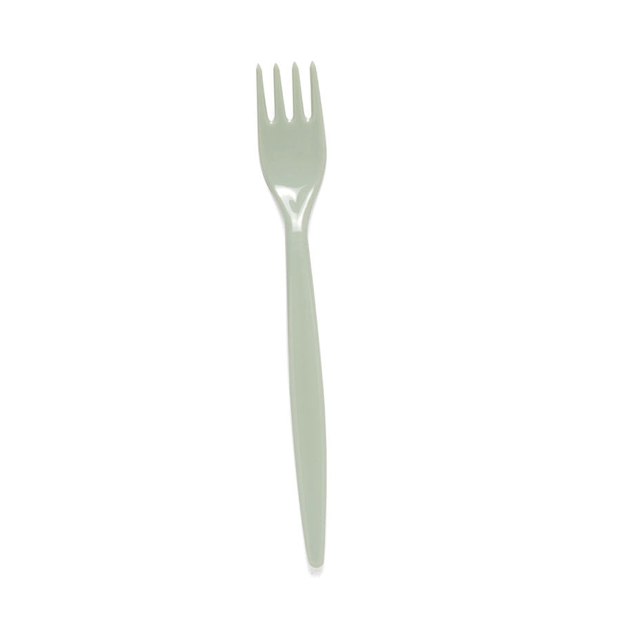 Harfield Antibacterial Polycarbonate Forks Grey Green 20cm Pack of 10