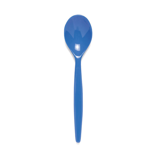 Harfield Antibacterial Polycarbonate Dessert Spoons Blue 20cm Pack of 10