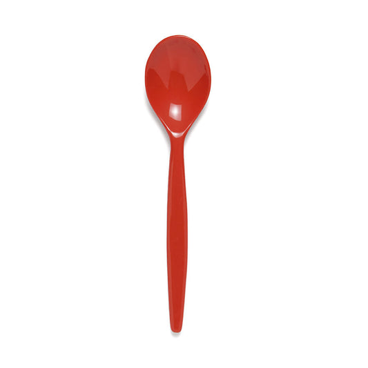 Harfield Antibacterial Polycarbonate Dessert Spoons Red 20cm Pack of 10