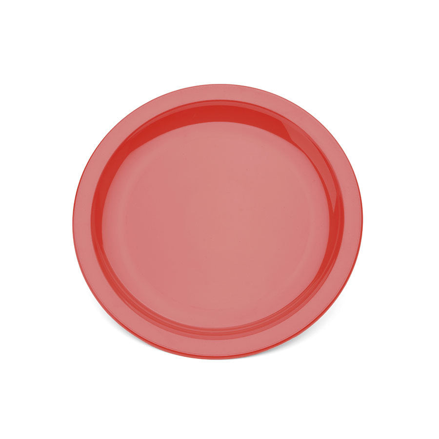 Harfield Antibacterial Polycarbonate Red Round Narrow Rim Plate 17cm Pack of 10