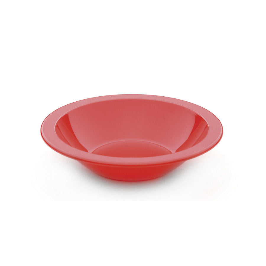 Harfield Antibacterial Polycarbonate Red Round Narrow Rim Bowl 17.3cm 400ml 14oz Pack of 10