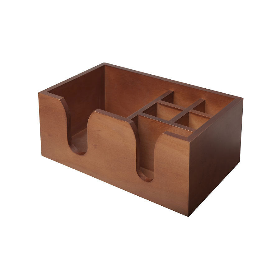 Lockhart Bar Caddy Wooden Walnut Effect 24cm