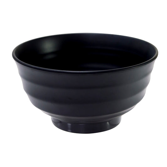 Mirage Fusion Melamine Black Round Deep Bowl 18x10cm 1.35 Litre 45oz Pack of 6