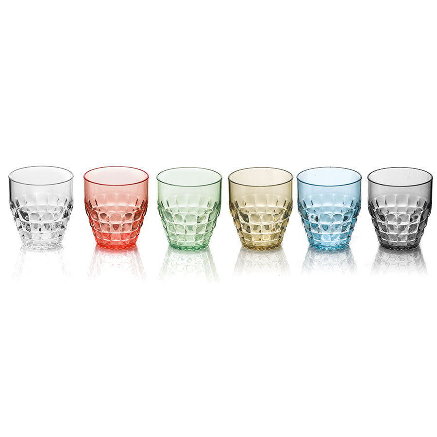 Guzzini Tiffany Set Of 6 Low Plastic Tumblers Assorted Colours 35cl