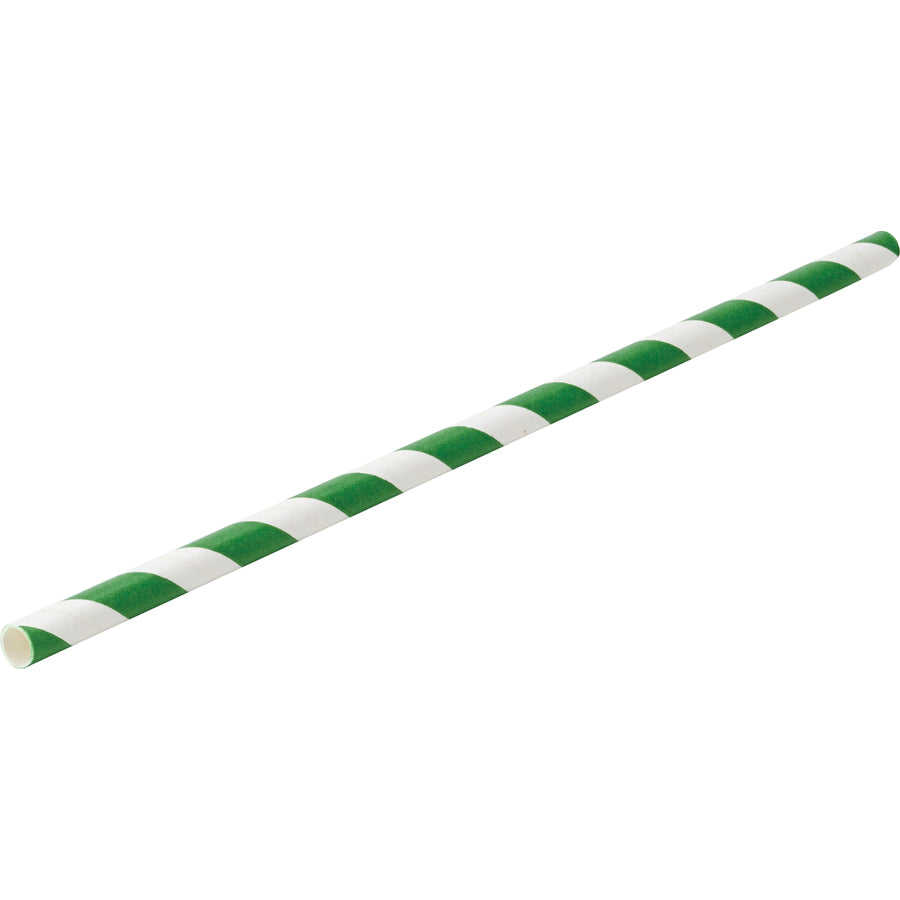 Plasma Paper Green Stripe Straw 20cm Pack of 250