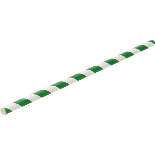 Plasma Paper Green Stripe Straw 20cm Pack of 250