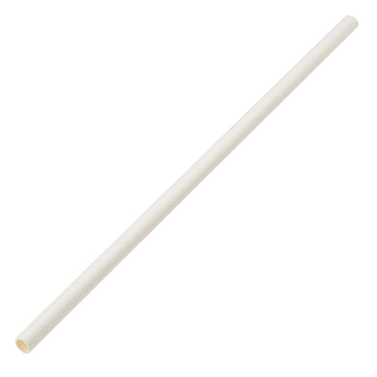 Utopia Paper Solid White Straw 8" 20cm Pack of 250