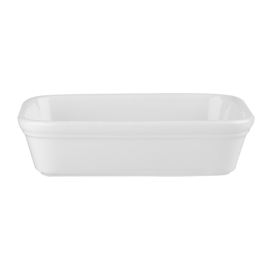 Churchill Cookware Vitrified Porcelain White Rectangular Shallow Dish 15.5x11.5cm 40cl Pack of 12