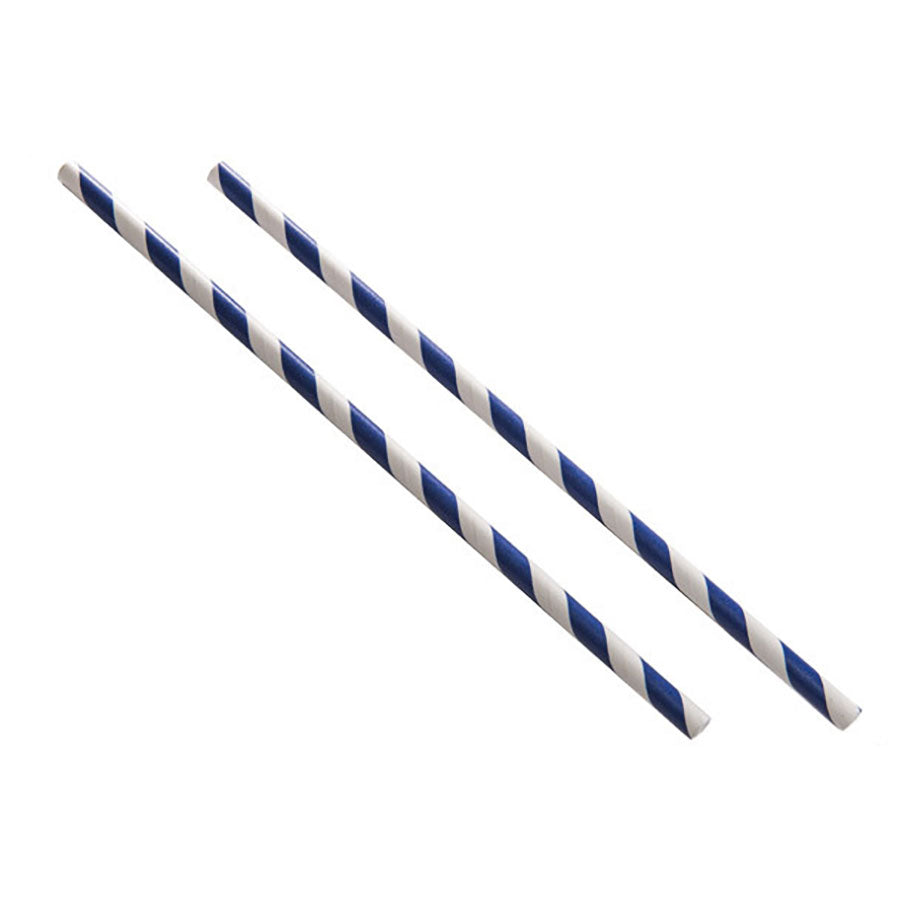 Plasma Navy Stripe Paper Straws 20cm Pack of 250