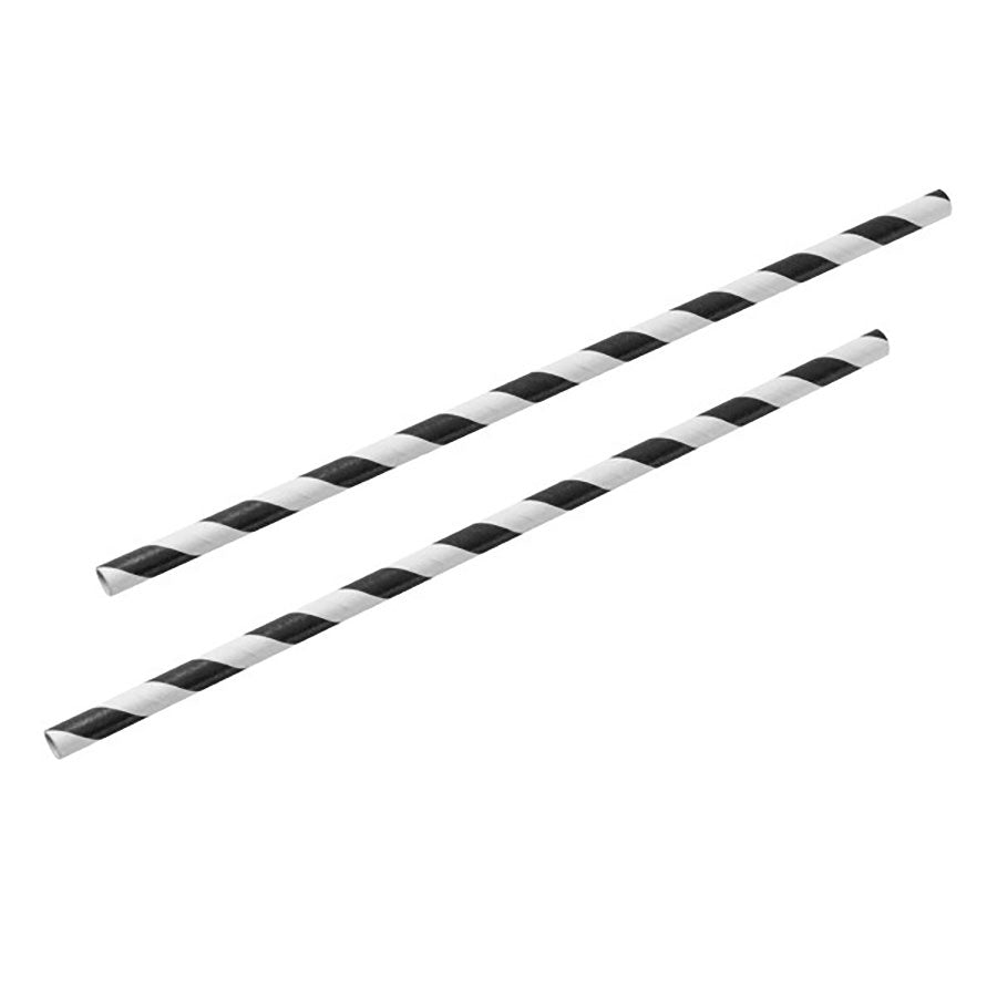 Plasma Paper Black Stripe Straw 20cm Pack of 250