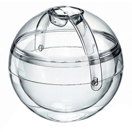 Guzzini Stella Clear Plastic Spherical Ice Bucket with Tongs 1.9 Litre Pack of 2